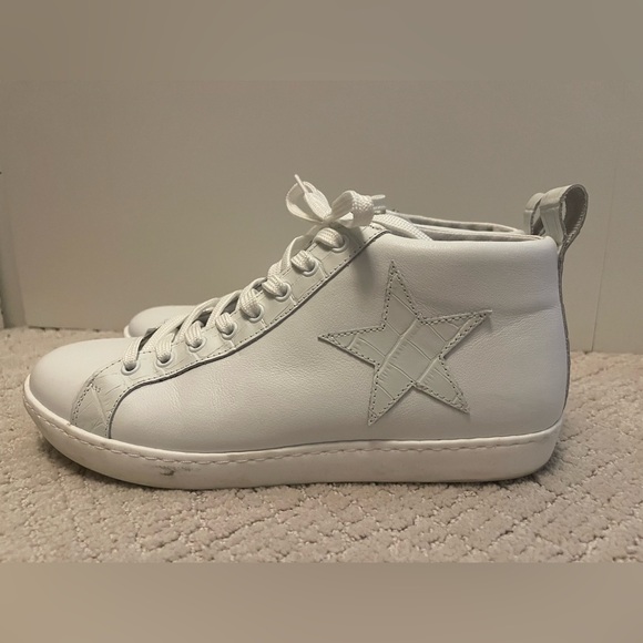 SAINT + SOFIA Hoxton Trainer - White Croc Hightop Sneakers  SZ 39 - Picture 8 of 10
